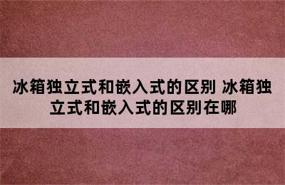 冰箱独立式和嵌入式的区别 冰箱独立式和嵌入式的区别在哪